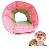 Soft Dog Cone Collar for Dogs After Surgery, Adjustable Dog Recovery Cone Collar for Medium Small Puppy Dogs and Cats to Stop Licking (Strawberry L)
