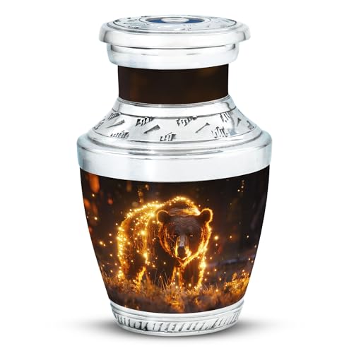 Image of Bear Urn - Small Urns for Human Ashes - Funeral Urn Ashes - Ashes Urn - Cremation Urns for Men (3 inch Pack of 1)