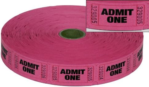 Muncie Novelty Company Pink Admit One Ticket Roll | Roll of 2000