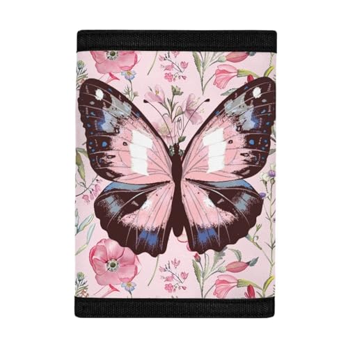 Butterfly Wallets for Women Multi Card Holder Wallet Clutch Polyester Wallet Card Holder Organizer Ladies Purse with Coin Pocket,Girls Novelty Wallets for Outdoor Use3