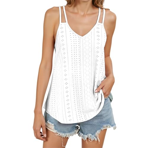 Camisetas Tirantes Mujer, Chaleco de Verano Mujer, 1 Pieza Color Sólido Cuello Crew Tank Top, Camisetas sin Mangas, para IR al Trabajo, Citas, Vacaciones