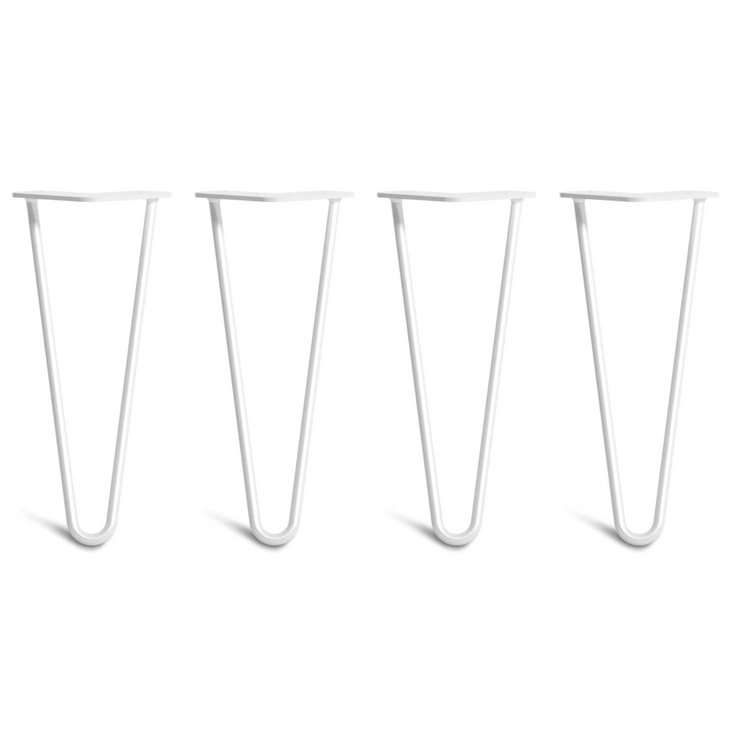[HLC] 4 x Hairpin Table Legs – Superior Double Weld Steel Construction With Screws, Build Guide & Protector Feet Worth £8 Included! – 10mm Steel [10"/25cm,White]