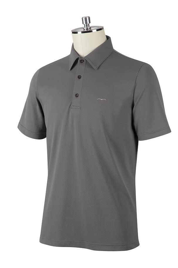 Polo Alkikm pour homme Animo en piqué de coton noir pour l'équitation