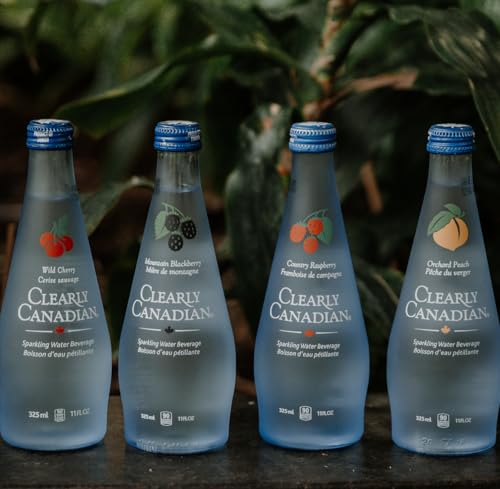 Image of Clearly Canadian Sparkling Flavored Water, 11 oz Glass Bottles - Variety of Refreshing Flavors, Premium Carbonated Beverage, Available in 12-Pack and 24-Pack Options (12 Pack, 12 Pack Variety)