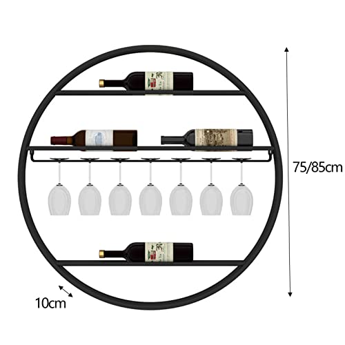 Étagère à vin murale design en métal noir de style industriel - 3