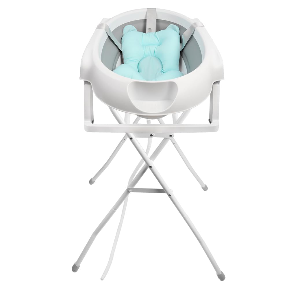 Vasca da bagno per neonati con Supporto - Pieghevole Vasca da Bagno Bambini Fino a 2 anni - Permette una Corretta Postura Della Schiena - Bagno Piacevole Senza Problemi-66 * 61 * 82 cm-grigio