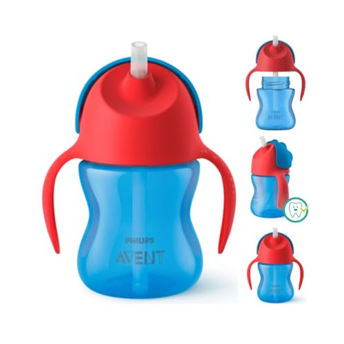 Philips SCF796/01 Tazza con Cannuccia, 200 ml, Rosso/Blu