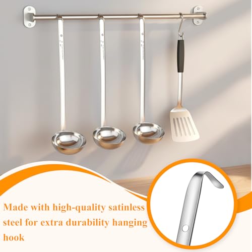 6 Pcs Stainless Steel Ladle Soup Handle Ladle with Long Hooked Handles Metal Kitchen Soup Ladles Spoon Cooking Utensil for Serving, Cooking, Stirring, Portioning Kitchen Restaurant Accessories(6 oz) - Thumbnail 4