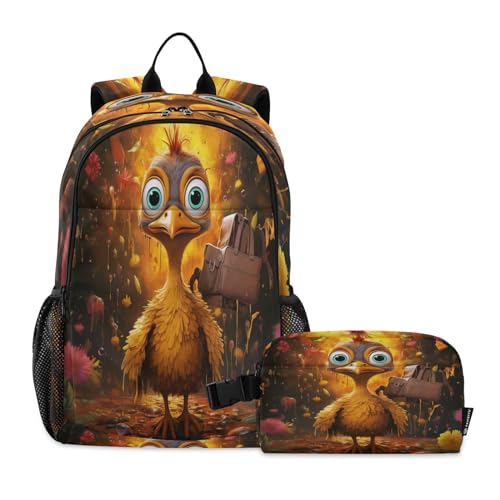 Sac à dos étudiant et lunch bag flamant rose pour sorties et école
