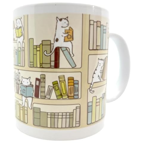 Cat Book Coffee Mug Funny Coffee Mug Book Library Bookish Reading Bookworm Cup Books and Cats - Cat 11Oz Coffee Mug Cover