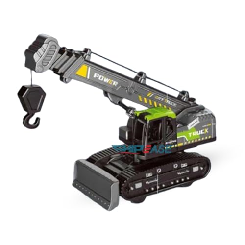 Image of Friction Powered Lifting Crane Toy for Kids Boys Girls 360 Degree Rotating Crawler Crane Model Toy with Bulldozer Excavator Construction Truck (Multicolor)