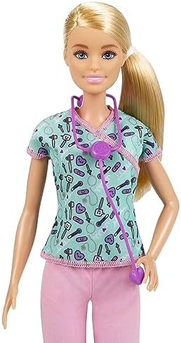 Barbie Hemşire Bebek, Sarı Saçlı Barbie Hemşire Bebek (30,40 cm), 3 yaş ve üzeri kızlar için harika bir hediyedir, GTW39 - Görsel 4