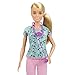 Barbie Nurse Blonde Doll (12-in/30.40-cm) with Scrubs Featuring a Medical Tool Print Top & Pink Pants, White Shoes & StethoscopeAccessory, Great Gift for Ages 3 Years Old & Up