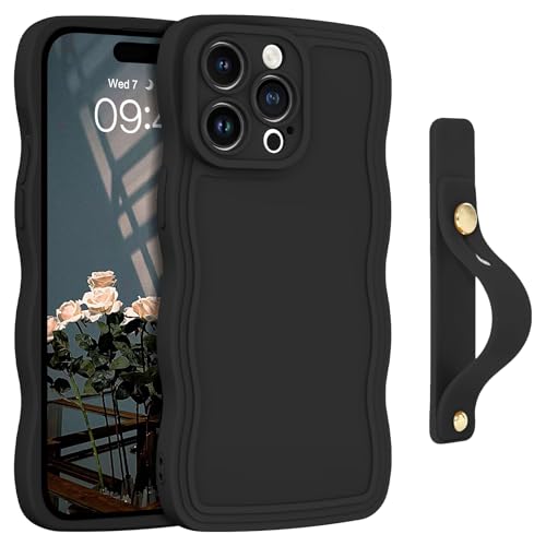 Coque iPhone 15 Pro avec dragonne ajustable et béquille intégrée