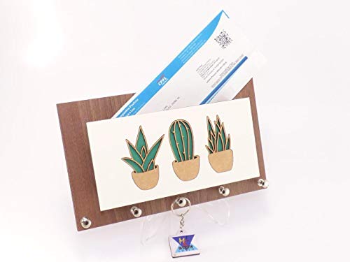 Porta Chaves e Cartas Cacto Madeirado Tabaco