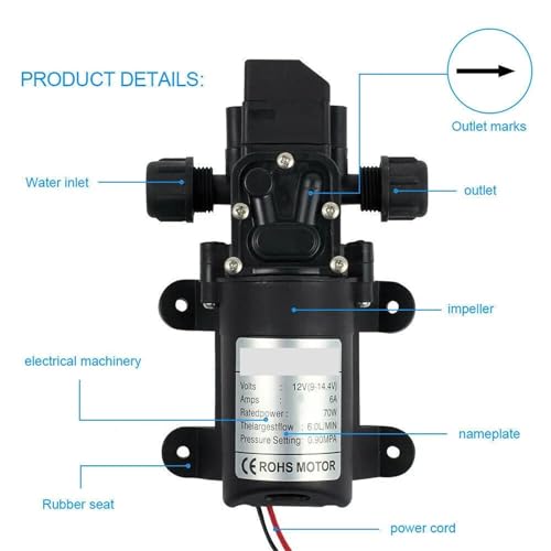 Pompe à eau haute pression 12V 72W pour le camping-car - 7