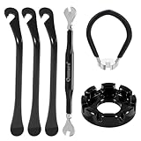 Oumers Bike Spoke Wrench, 3 Pieces Spoke Keys with 3 Bike Tire Levers, 6 Pieces Bicycle Repair Tool Kit, Cycling Pocket Tools for Wheel Rim Correction and Flat Tire Fix