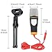 immagine 3AOBETAK Microfono per PC e Smartphone con Supporto, Professionale 3.5mm Jack Microfono a Condensatore con 3.5 mm Stereo Jack Splitter, per Loptop iPad Mac Gaming Singing YouTube Skype, Studio, Nero