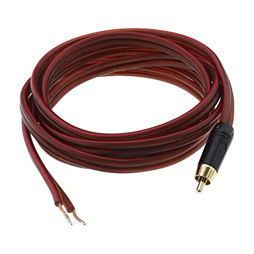 ECSiNG RCA to Speaker Wire Adapter Speaker Bare Wire to RCA Plug Adapter Connector RCA Cable Repair Speaker Cord for DVD Player Speaker Audio Video 16 AWG 2m