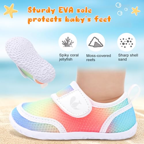 Image of FEETCITY Toddler Water Shoes Boys Girls Swim Shoes Quick Dry Kids Aqua Socks Barefoot for Beach Swimming Pool