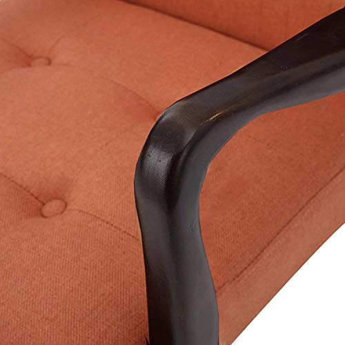 Image of APRODZ Orange Fabric Mid Century Modern Club Chair