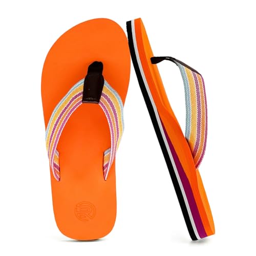 rosyclo Flip Flops For Women, with Arch Support Orthotic Comfortable Slip On Yoga Mat Casual Cushion Summer Beach Walking Thong Sandals Womens Indoor