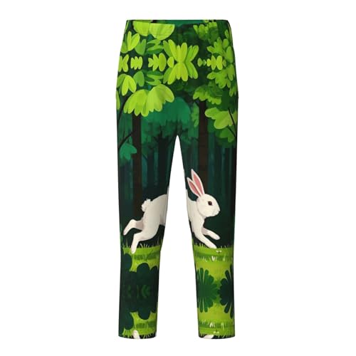 Pajama Pants Pajama Bottoms with Elastic Waistband Sleepwear Lounge Pants, Cute Animal Rabbit Tree