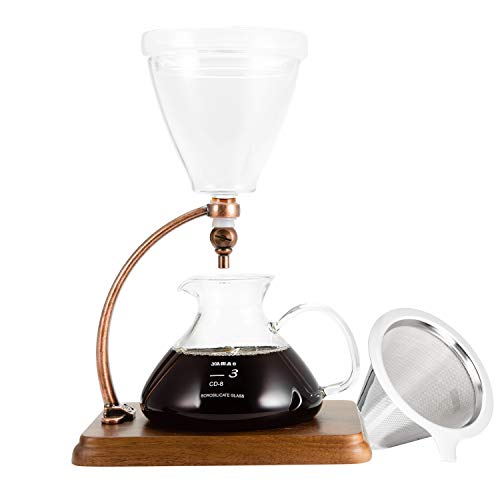 Yama Glass Silverton Brewer With Brown Base And Brass Accents #TOP1