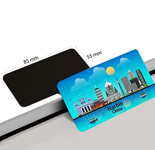 Image of dhcrafts Rectangular Rubber Fridge Magnet /Magnetic Card Blue China Harbin Design Pack of 1 (8.6cm x 5.4cm)