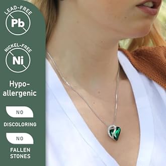Leafael Valentine's Day Gift Necklace for Women, Infinity Love Birthstone Heart Pendant with Healing Crystals, Allergy-Free Jewellery with Gift Box, Silver-Tone, For Valentine's Day