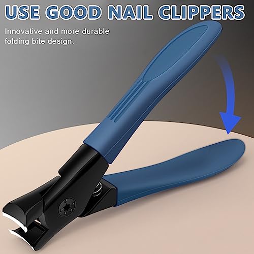 MAYCREATE® Thick Nail Clipper, Toenail Clipper with Long Handle Stainless Steel Nail Cutter for Tough Nails Thick Nails, Anti-splash Nail Clipper for Adults, Seniors, Manicure... - Image 4