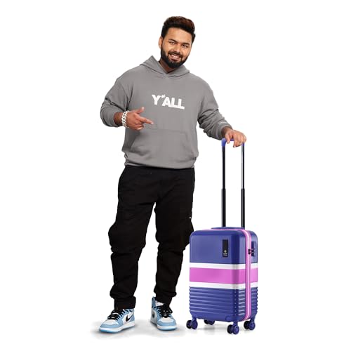 Image of Nasher Miles Mexico Hard-Sided Polycarbonate 8 Wheels Double Spinner Cabin Luggage Blue and Pink 20 inch |55cm Trolley Bag,Small
