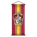 Harry Potter Style Striped Banner - Gryffindor Flag 43in x 16in - High Quality Wall Scroll - Ready to Hang - Perfect Barware Man Cave Gift - Unique HP Collectible Accessories