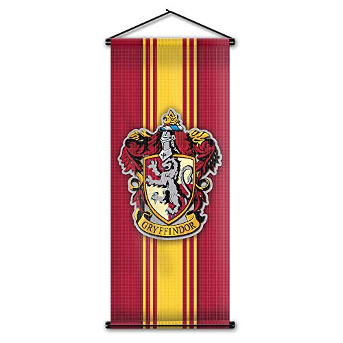Harry Potter Style Striped Banner - Gryffindor Flag 43in x 16in - High Quality Wall Scroll - Ready to Hang - Perfect Barware Man Cave Gift - Unique HP Collectible Accessories