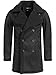 Indicode Herren Barlow Kurzmantel mit Reverskragen und Teddyfell | Mantel Parka Männer Black, L