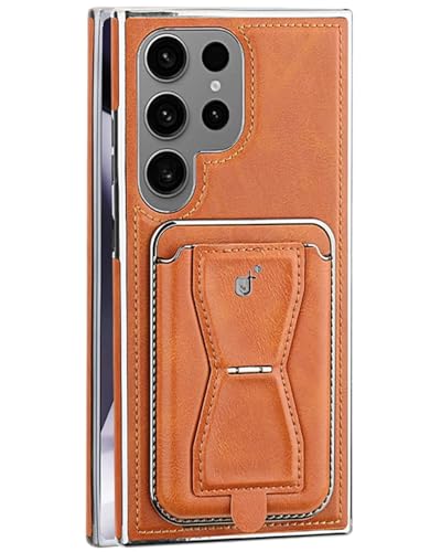 Funda Cartera Samsung S26 Plus con Cuero Naranja de Alta Resistencia