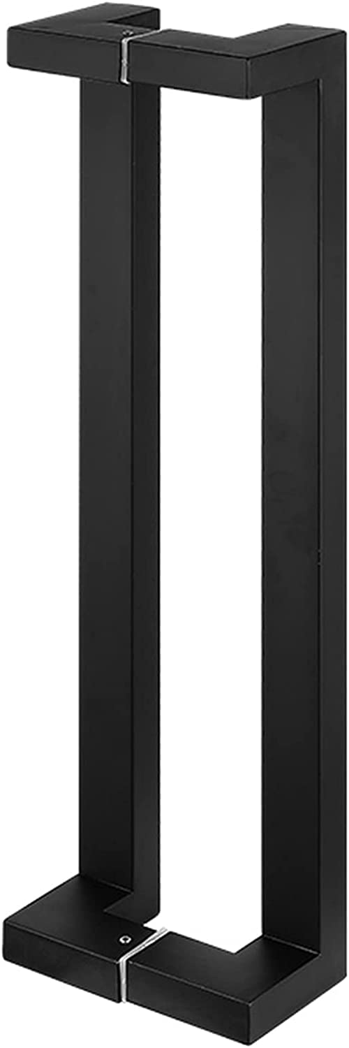 ADGCFKOP Shower Door Handle, Gold Two Sided Glass Door Handle,Heavy Duty Stainless Steel Bathroom Shower Pull Push Door Handles Sliding Barn Door Handle with Fittings(Matt Black,60cm/24in)