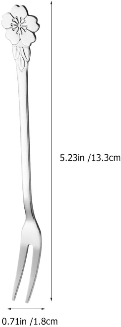 10pcs Cherry Blossom Fruit Forks Two-tine Dessert Picks