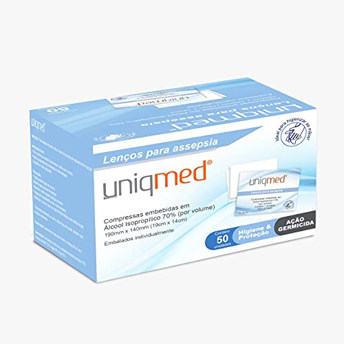 LENÇO ASSEPSIA UNIQMED KIT COM 250UN 19X14cm TAMANHO:19X14cm