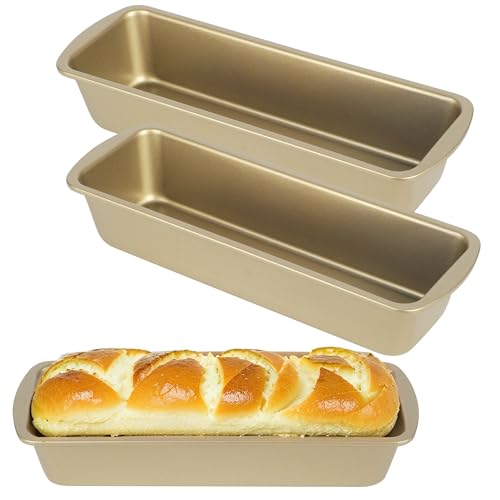 LIAILA Teglia Stampo plumcake antiaderente per Stampo pane in cassetta al carbonio dorato da 3 pezzi, per toast, teglia per budini, utensili indispensabili per gli appassionati di pasticceria