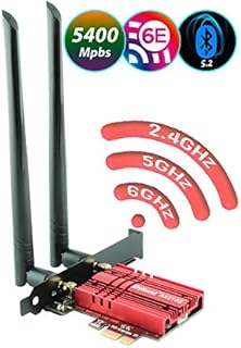 Ziyituod WiFi 6E Card, AX210 Wireless 5400Mbps with Bluetooth 5.2 Adapter, PCI Express WiFi Network Card Dual Band (2.4GHz/5GHz/6GHz) PCI-E Card for Desktop/PC Gaming