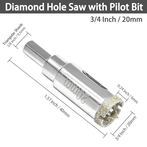 Image of 3 /4 Inch Diamond Hole Saw with Pilot Drill Bit