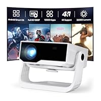 Wielio 2025 Ultra Smart Projector Built-in Apps, 32000 Lumens,Full HD 4K Supported, WiFi 6 & Bluetooth 5.2, Low Fan Noise (<29.8dB), Auto Keystone, Portable Movie Projector for IOS/Android/PS5