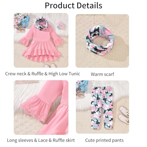 Image of fioukiay Toddler Girls Fall Winter Outfit 18 Months - 6T