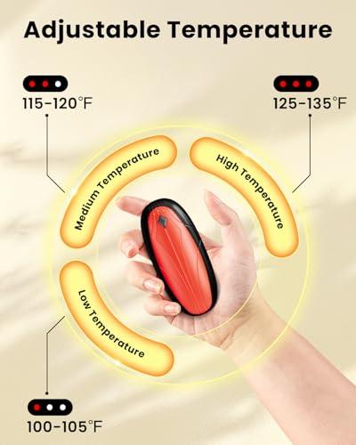 Electric Hand Warmers Rechargeable 2 Pack 14000mAh, Portable Hand Heater Battery Powered Pocket Warmers, Women Men Gifts for Chrismas, Camping,Outdoor Hunting Gear and Accessories - Thumbnail 6