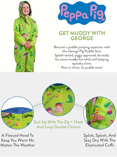 Peppa Pig Rain Suit | George Pig Waterproof Coverall for Toddler3