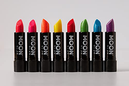 Neon UV Glitter Lipstick by Moon Glow - Purple - Bright Neon Coloured Lipstick - Glows under UV - Image 3