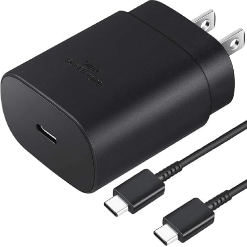 25W Samsung Charger Super Fast Charging Type C Charger USB C Samsung Fast Charger Compatible with Galaxy S25/S25+/S24/S23/S22/S21/Plus/Ultra/FE/A16/A15/A56/A55/C55/Note 20/10/Z Fold/Z Flip/Galaxy Tab