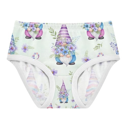 Cute Gnomes Striped Hats Panties for Girls, Toddler Girl Briefs, Cotton Underwear for Girls, 2–8 Years