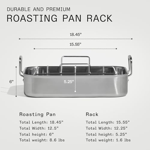 Made In Cookware - Stainless Clad Roasting Pan - 3-Ply Stainless Clad - Professional Cookware - Crafted in Thailand - Image 3